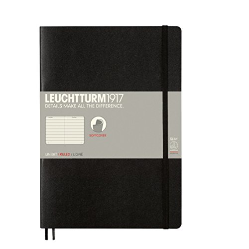Caderno e Bloco de Notas LEUCHTURM1917 349296 LEUCHTTURM1917 - Cadernos e bloco de notas - capa flexível, páginas de papel, três fitas marcadoras, banda elástica