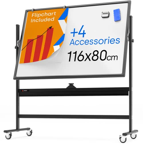 Quadro Magnético de Parede e Rodas 120X80 Cm Kamelleo - Quadros brancos de apagar a seco - quadro magnético, rodas, 120x80 cm, metal resistente, fácil de limpar