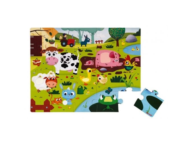 Puzzle 2D JANOD Animais da Fazenda (Idade Mínima: 3) Janod - Quebra-cabeças de encaixar - 2d, animais, fazenda, 3 anos