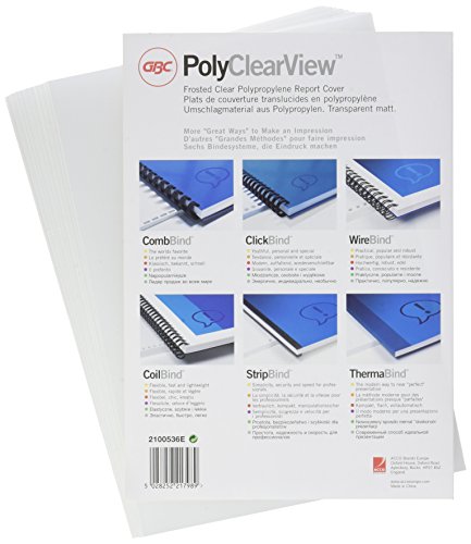 Pack 100 Capas para Encadernação GBC IB387106 A4 PVC Transparente GBC - Papel de capa - pack, 100, capas, encadernação, gbc, pvc, transparente