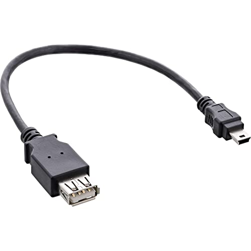 Cabo de Dados INLINE (Mini USB B - USB A - 20 cm - Preto) InLine - Cabos de armazenamento e transferência de dados - mini usb b, usb a, 20 cm, preto