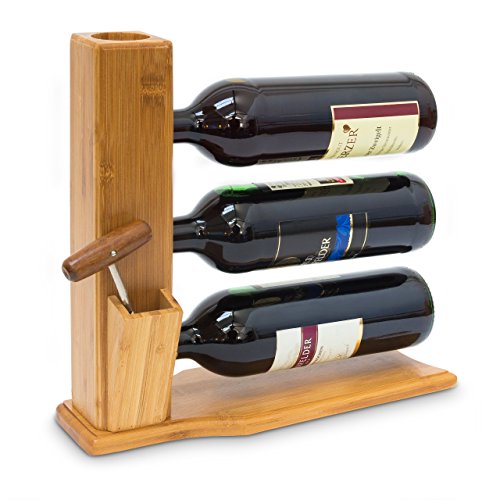 Suporte para Garrafas Relaxdays | Madeira natural Relaxdays - Suportes para vinhos - madeira natural, suporte