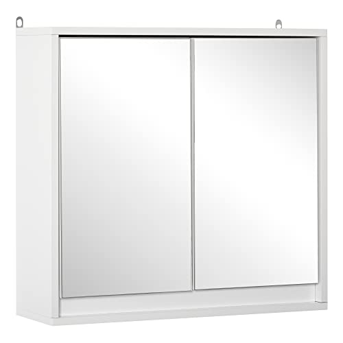 Armário de Casa de Banho HOMCOM | 48x14,5x45 cm | Branco HOMCOM - Armários de remédios - 48x14,5x45 cm, branco