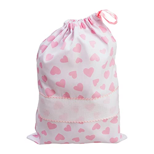 Kit de Costura FILET 2Pcs (Algodão - Multicor) Ago.Fil - Sacolas de presente - 27x35 cm, algodão piquetado, multicor, elástico rosa
