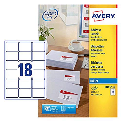 Etiqueta para Impressão Avery J8161-100 | Transparente Avery - Etiquetas de endereço - etiquetas, impressão, transparente
