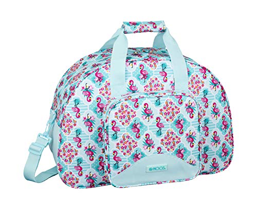 Mochila MOOS Sport Flamingo Azul (49x34x22cm) safta - Bolsas, carteiras e estojos - flamingo, 49x34x22cm, compartimento principal, correias acolchoadas