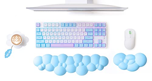 Apoio para Pulsos MAMBASNAKE Cloud (Azul) MAMBASNAKE - Apoio de pulso para teclado e mouse - ergonômico, ajustável, banda elástica