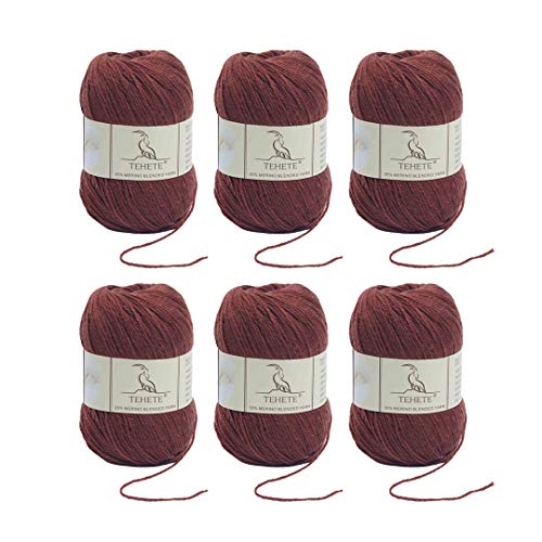 Conjunto de Fios TEHETE (Lan - 6 Un) (Castanho - 50 g) TEHETE - Fios - conjunto, fios, lan, castanho, 50g