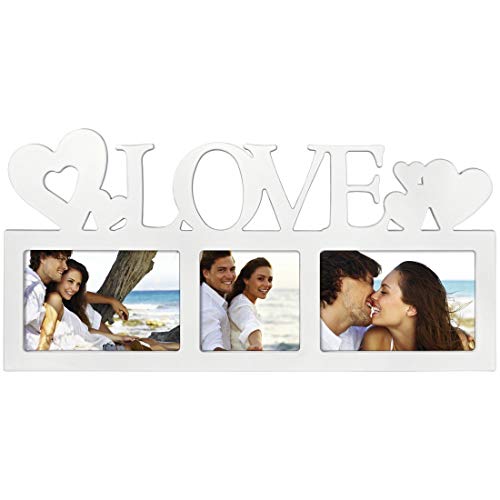 Moldura HAMA Montreal Love (Branco - Acrílico e Vidro - 23.5x16cm) Hama - Porta-retratos - sintético, acrilico, vidro reflexivo, 23.5x16cm