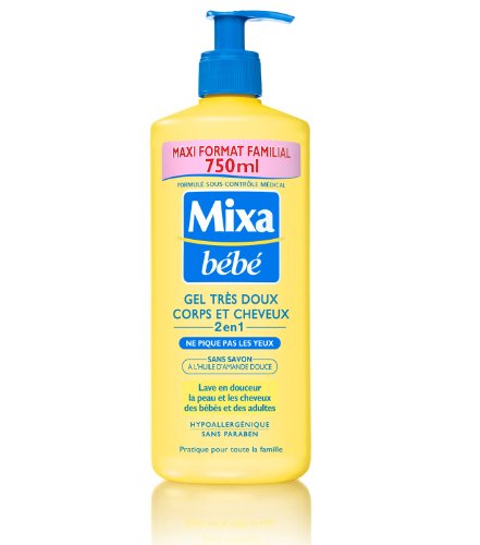 Gel de Banho e Cabelo MIXA BABY (750ml) Mixa Bebe - Shampoo & condicionador - gel, banho, cabelo, 750ml