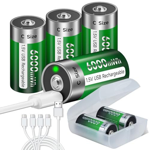 Pilhas Recarregáveis Baby C Usb 1.5V/6000Mah Palogreen - Baterias de uso geral - pilhas recarregáveis, baby c usb, 6000mah, Li-Ion, voltagem 1.5V