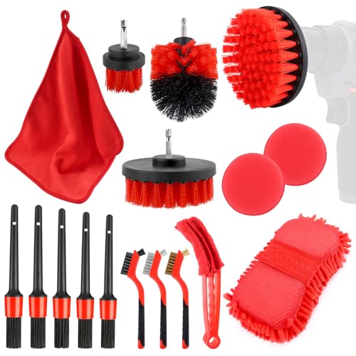 Kit de limpeza de automóveis MXTIMWAN 17 peças MXTIMWAN - Escovas de lavagem automotiva - kit, limpeza, automóveis, 17 peças