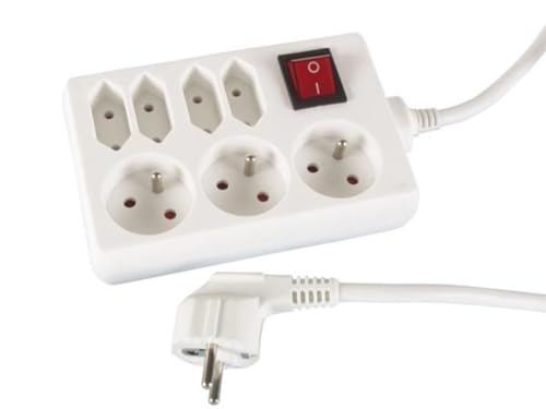 Extensão Elétrica PEREL 4 tomadas com interruptor NONAME - Fios e cabos elétricos - 4 tomadas, interruptor, elétrica