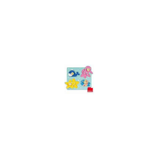 Puzzle DISET 53117 (Idade Mínima Recomendada: 3 anos) Goula - Quebra-cabeças - 4 peças, animais do mar, coordenação olhos-mãos, 3 anos