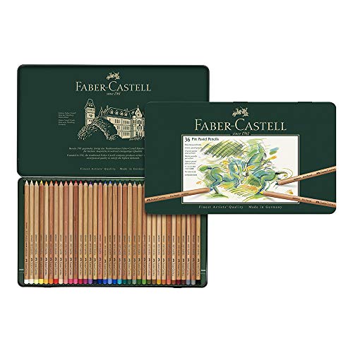 Lápis de Cor FABER CASTELL Pitt Pastel (36 Un) Faber-Castell - Pasteis de cera - 36 cores, lavável, suave traço, para crianças