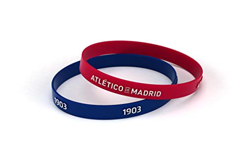 Pulseira ATLETICO MADRID Armband Relieve Vermelho e Azul Atlético de Madrid - Pulseiras - silicone, relevo, antibacteriana, hipoalergénica
