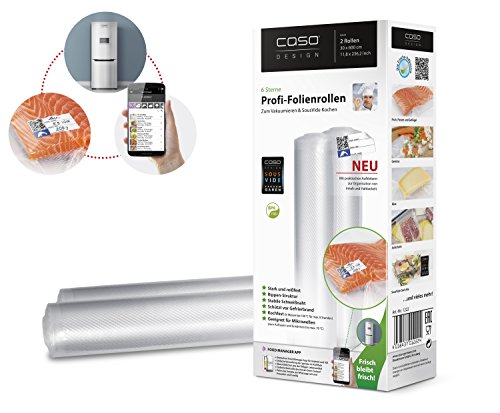 Caso Profi Folie Rolle 30X600 Cm 2 Rollen Caso - Bolsas para seladoras a vácuo - 30x600 cm, 2 rolas, resistente ao desgaste, reutilizável