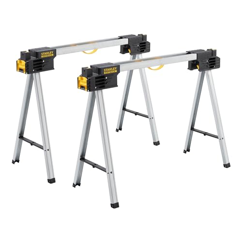 Mesa de Trabalho STANLEY FMST1-75763 (Preto - 76x38x47cm) STANLEY - Cavalos de serra - 2 pernas, metal resistente, 76x38x47cm, durável