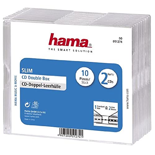 Caixa para discos ópticos hama 00108004 transparente (Acessório Imagem e Som) Hama - Estojos e organizadores de cd/dvd - transparente, 2 CD, 14 x 12 x 5,2 cm