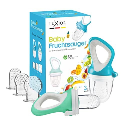 Conjunto de Chupetas Luxior Azul e Verde Luxior - Cuidados com a higiene oral - 2 tetinas, silicone, ergonómica, acessórios