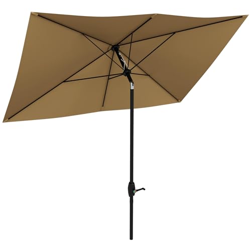 Guarda-Sol Outsunny | 200 x 300 x 248 cm - Castanho Outsunny - Guarda-sóis e toldos de exterior - 200x300x248 cm, castanho