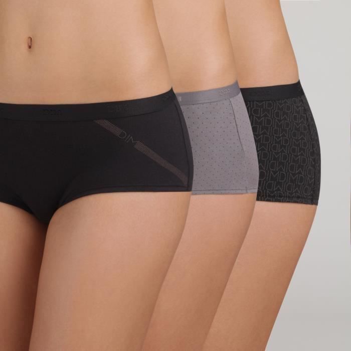 Calções para Mulher DIM BOXER X3 Cinzento para Fitness (L - 44) Dim - Roupa interior - calças, mulher, dim boxer x3, cinzento, fitness
