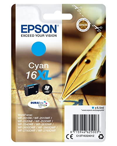 Tinteiro EPSON 16XL T0805 Azul (C13T080540LB) Epson - Cartuchos de toner e jato de tinta - ciano, 6.5 ml, wf-2010w, wf-2510wf