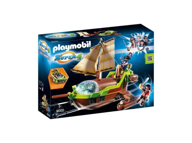 Playmobil Super 4 9000 Barco Po Pirata Camaleao com Ruby (Jogos de Sociedade) PLAYMOBIL - Conjuntos de brinquedos - barco, pirata, camaleão, ruby