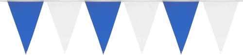 Bandeira Heku | Azul e Branco | com 20 Bandeiras HEKU - Fitas e cortinas de festa - azul, branco, resistente, 20 bandeiras
