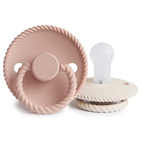 Chucha FRIGG Rope Chupete 2-Pack Blush/Creme FRIGG - Cuidados com a higiene oral - sem BPA, certificação EN1400, plástico PP alimentar