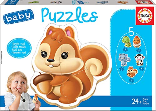 Puzzle EDUCA BABY 13473 5 Peças Animais EDUCA - Quebra-cabeças de encaixar - madeira, animais, 5 peças, infantis