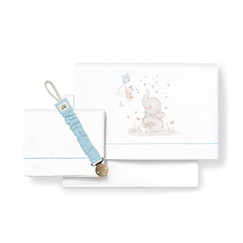 Conjunto de Lençóis Interbaby para Berço 60X120 Cm Elefante Azul Various - Lençóis - berço, conjunto, lençóis, interchangeable, elefante azul