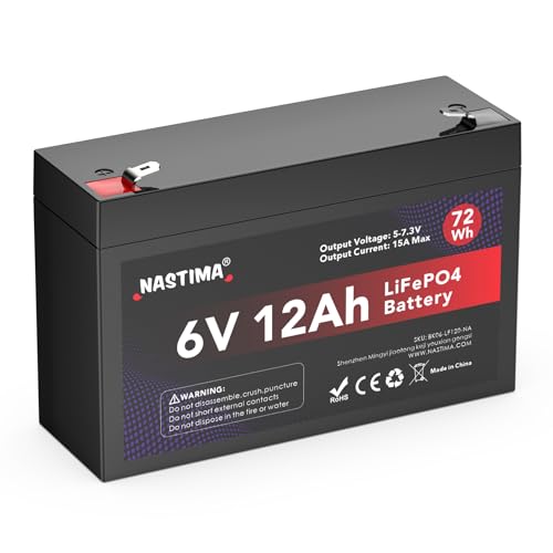 Bateria Recarregável NASTIMA 6V 12Ah LiFePO4 NASTIMA - Baterias para ups - bateria recarregável, 6v, 12Ah, lifepo4