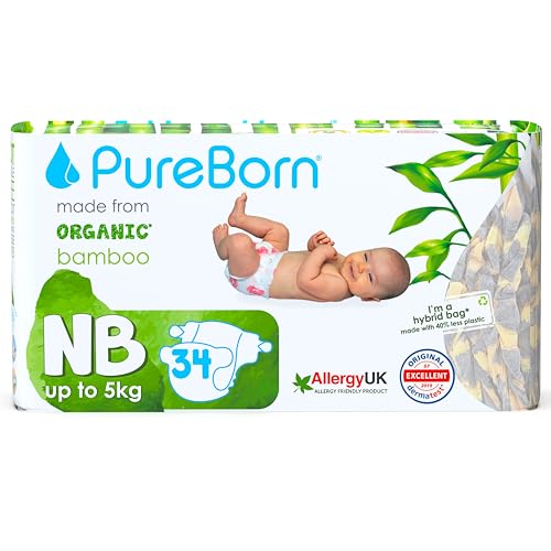 Fraldas PUREBORN Bamboo Eco (Tamanho: Recém-Nascido - 34 Unidades) PureBorn - Banho e corpo - bamboo, eco, recém-nascido, 34 unidades