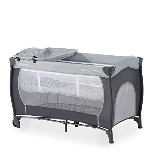 Berço de Viagem HAUCK Sleep 'n Play Center (Preto - 60x120x75 cm) Hauck - Parques infantis - berço de viagem, rodas, fácil montar/desmontar, almofadas, mala de mudanças