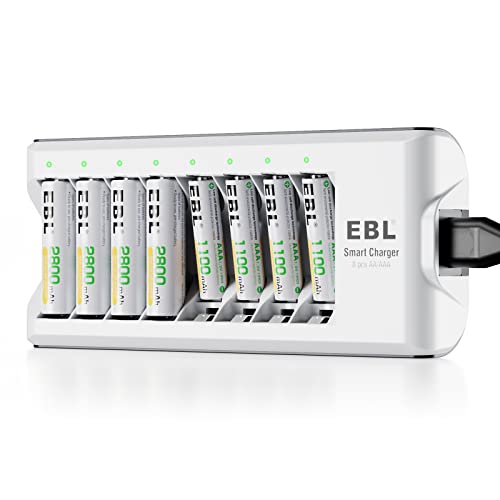 Carregador Pilhas EBL 808 (AA,AAA - Preto) EBL - Carregadores de bateria de uso geral - carregador, pilhas, aa, AAA, preto