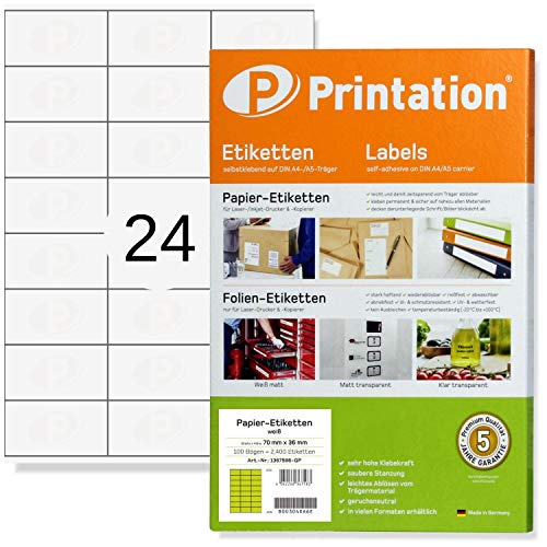 Etiqueta para Impressão PRINTATION 70 X 36 MM Printation - Etiquetas de endereço - impressão, 70 x 36 mm