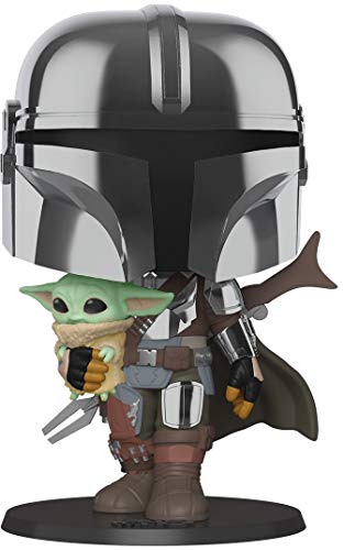 Figura FUNKO POP! Star Wars: Mandalorian- Chrome w/ Child Funko - Bonecos de ação e brinquedo - mandalorian, chrome, Child, pvc