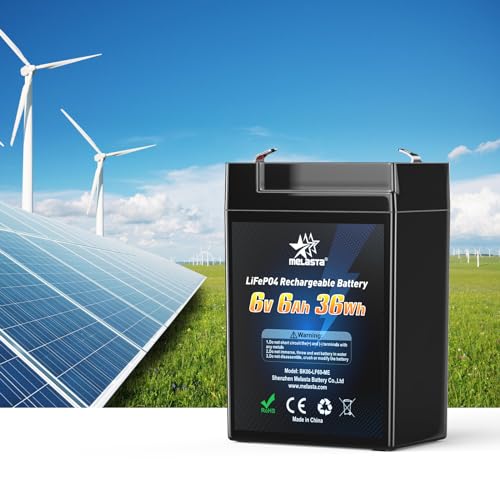 Bateria Recarregável MELASTA 6V 6Ah (Lítio - 6 V) melasta - Peças e acessórios para embarcações - 6Ah, 6v, litio, preto