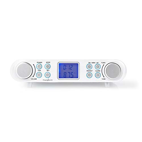 Rádio Portátil NEDIS Rdfm4000Wt (Branco - Digital - FM) NEDIS - Radios - digital, fm, 30 presintonizações, alarme, temporizador