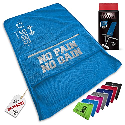 Towel C.P. SPORTS Fitness Microfiber (Azul) C.P. Sports - Bandas de exercício - microfibra, 38 cm x 88 cm, 160g, sem metais