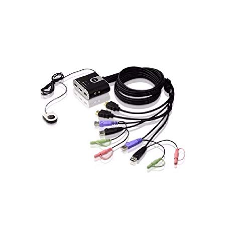 Adaptador ATEN (KVM - KVM - Preto e Prateado) ATEN - Comutadores kvm - kvm, preto prateado