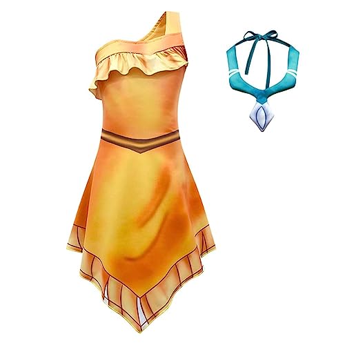 Fato de Menina DISFRAZZES Princesa Pocahontas (Tam: 3 a 5 anos) Lito Angels - Roupa - princesa pocahontas, vestido indiano americano, 3 a 5 anos, colar de algodão
