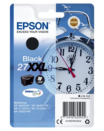 Tinteiro EPSON 27XXL - C13-27100 Preto (C13-27100) Epson - Cartuchos de toner e jato de tinta - compatível, epson workforce pro, wf-5110dw, wf-5190dw
