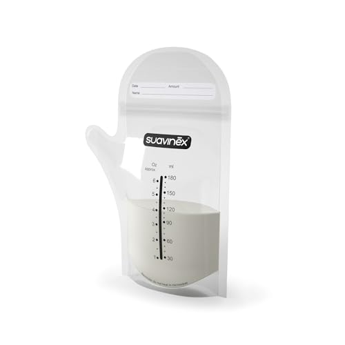 Bolsa de armazenamento de leite materno SUAVINEX Suavinex - Recipientes de armazenamento de leite materno - 25 bolsas, zíper, tampa lateral recortável, pre-esterilizado