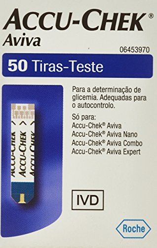 Accu-Chek Aviva Test Strips (UK) 50 ACCU-CHEK Accu Chek - Tiras de teste de glicose no sangue - testes de glicemia, 50 unidades, ACCU-CHEK