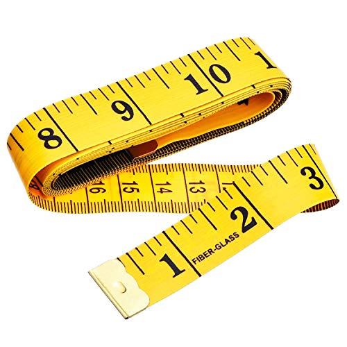 Fita Métrica Dupla para Medir o Corpo - Amarelo ExeQianming - Fitas métricas - dupla, corpo, superfícies curvadas, polegadas, centímetros