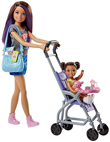 Barbie Skipper Babysitters com acessórios para bebé (Idade mínima recomendada: 3 anos) Barbie - Brinquedos - boneca, bebé, acessórios, idade mínima 3 anos