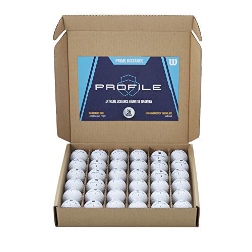 Bola de Golfe WILSON Prime Distance Profile (36 Unidades) WILSON - Bolas de golfe - distância, alta velocidade, baixa rotação, superfície de relva