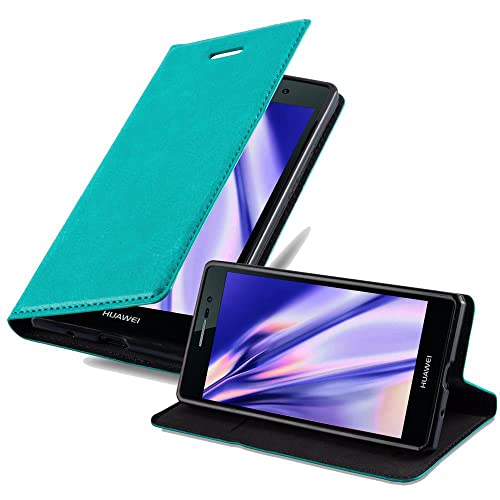 Capa para Huawei P7 CADORABO Azul (Acessório Informática e Tel.) CADORABO - Capas para telemóveis - capa, huawei p7, azul, couro, resistente ao pó